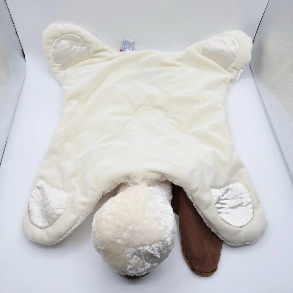 Baby Gund Red Envelope Puppy Dog Plush Blanket Lovey Silky Cream Play Mat 42643